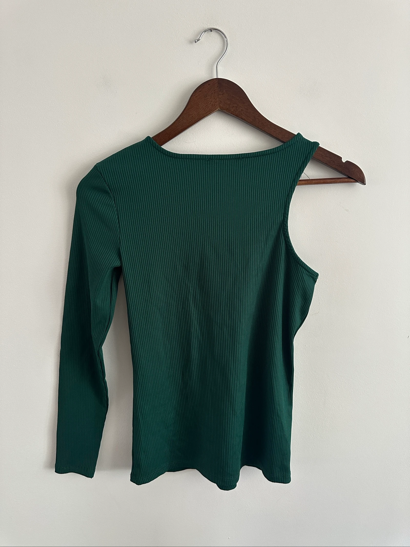 Asymmetrische uitgesneden flesgroene top Mango XS – photo 4